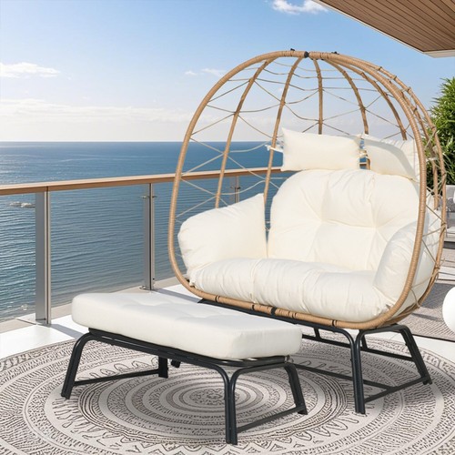 Outdoor double egg chair - chair, patio