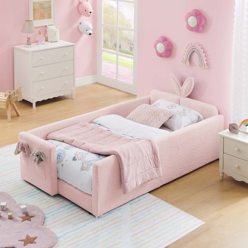 Twin upholstered platform bed - twin,