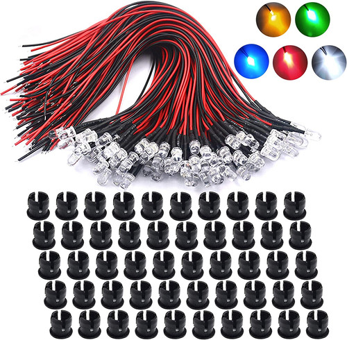 12v 5mm pre wired - 12v, led