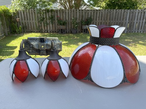 Matching pair red white - red, &