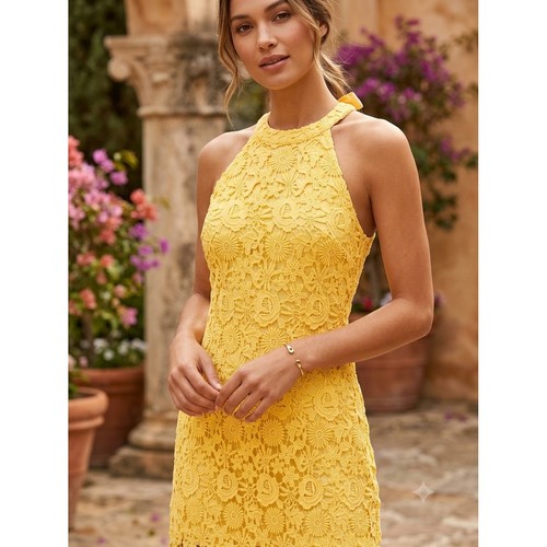 Lulus yellow floral lace - lulus,