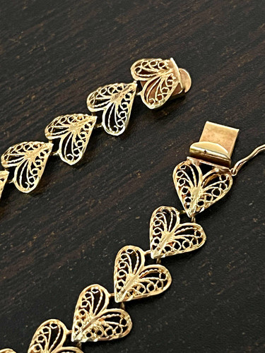 14k yellow gold - gold, filigree
