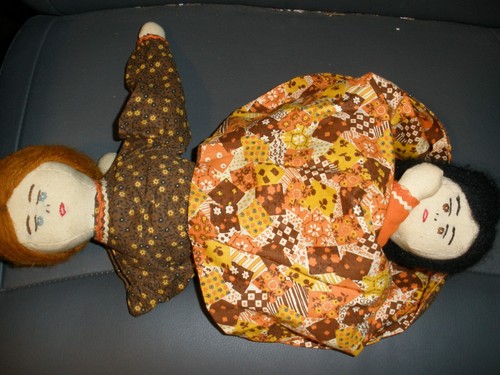 Vintage topsy turvy doll - doll, 13"