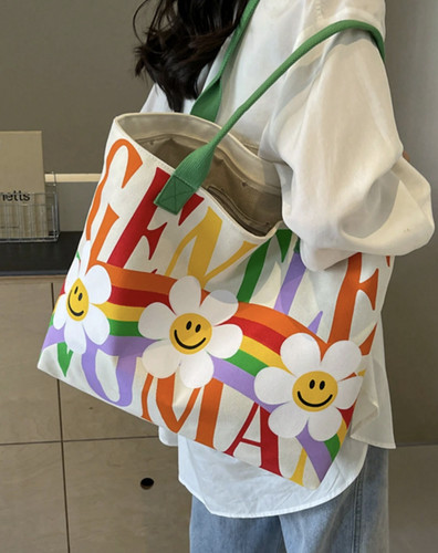 Large capacity canvas shoulder - capacity,