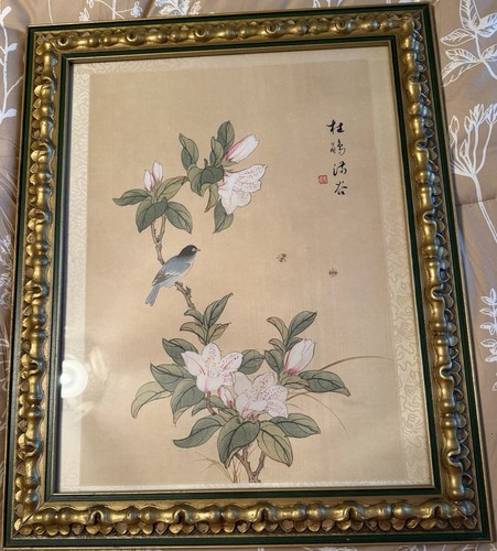Asian silk art bird - silk, –