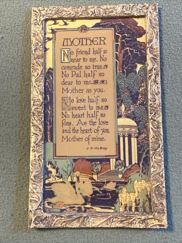 Antique framed art - framed, poem