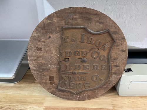 Antique cast iron plaque - antique,