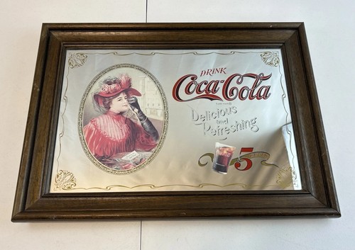 Vintage coca cola lady mirror - vintage,