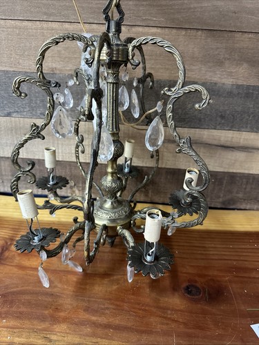Antique brass and - and, crystal