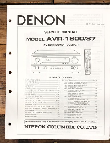 Denon avr 1800 receiver - avr-1800, avr-87