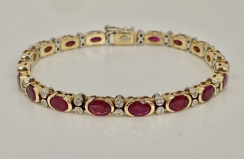 14ky gold oval ruby diamond - ruby,