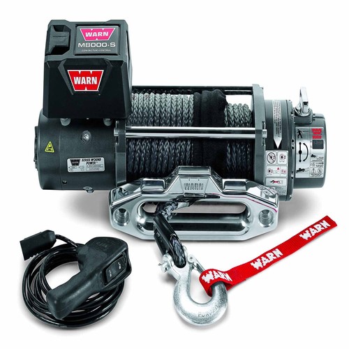 Warn m8000 12v winch - 12v, synthetic
