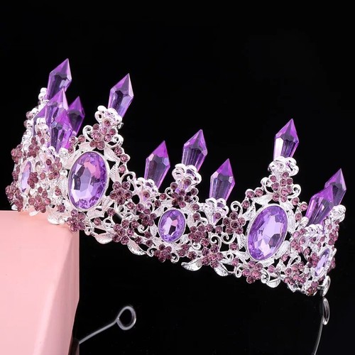 Amethyst crystal purple tiara - amethyst,