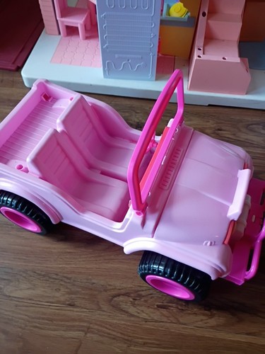 Pink barbie doll toy jeep - pink,