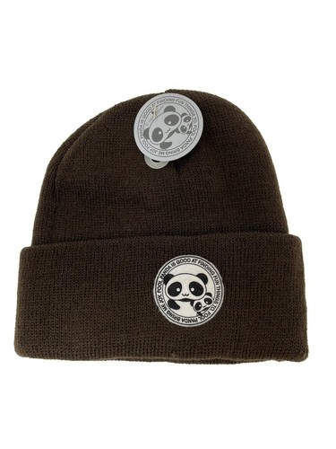 Embroidered brown panda - panda, knit