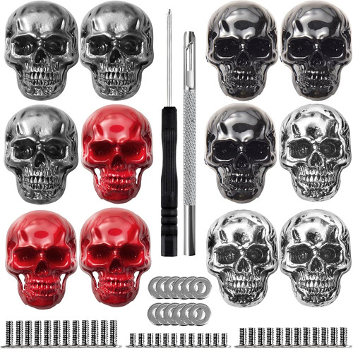 12pcs skull metal goth studs - metal,