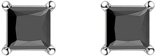 Black diamond stud earrings - black,