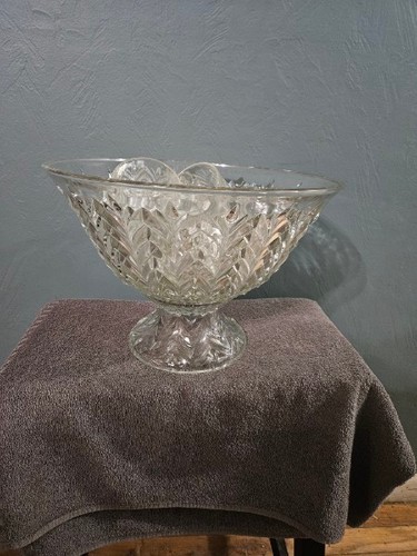 Vintage glass punch bowl - glass,