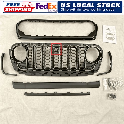 Matte black front grille - matte,