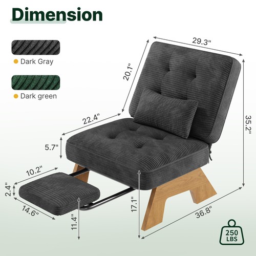 Accent chair ottoman - accent, w/