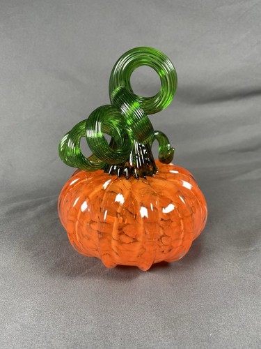 Hand blown art glass - blown, pumpkin