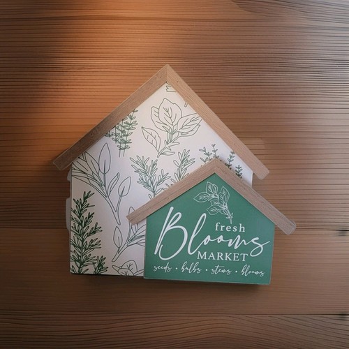 Wooden shelf sitter sign - wooden,