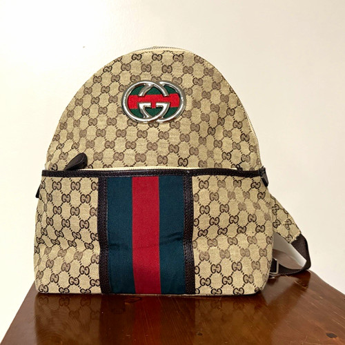 Gucci monogram backpack web - gucci,