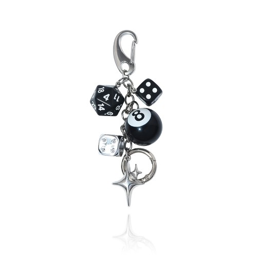 Ball dice charm keychain - dice,
