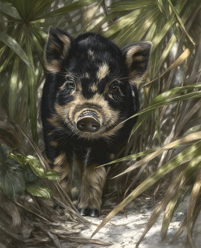 Wild boar piglet walking - wild,