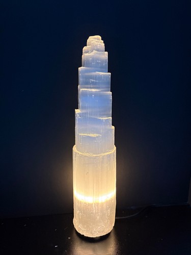 Selenite tower lamp - lamp, "