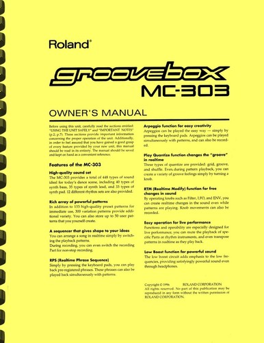 Roland 303 groovebox - mc-303,
