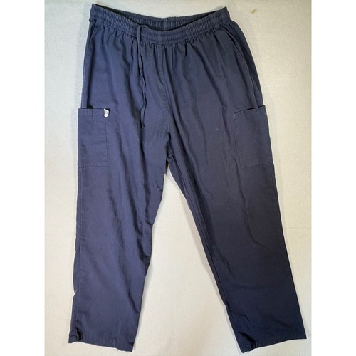 Navy blue cargo scrub pants - blue,