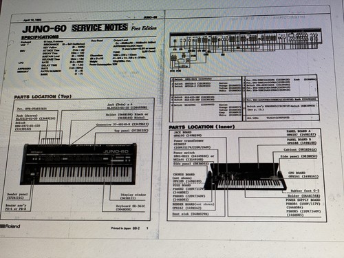 Roland juno service - juno-60,