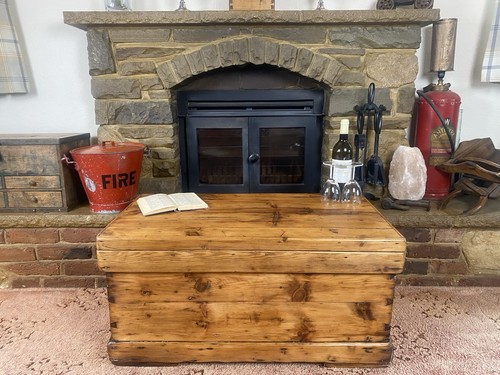 Old antique pine chest - pine,