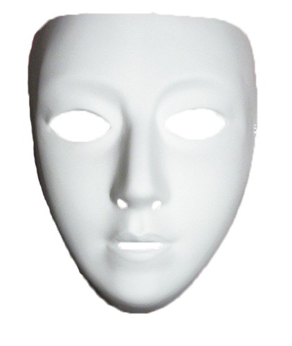 White female blank face mask - female,