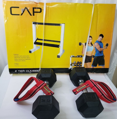 Rubber coated hex dumbbells - 2,