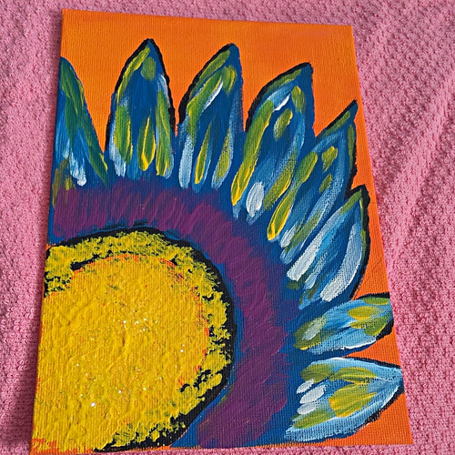 Sunflower acrylic canvas - sunflower,