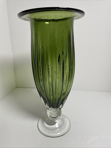 Green blown bubble - blown, glass