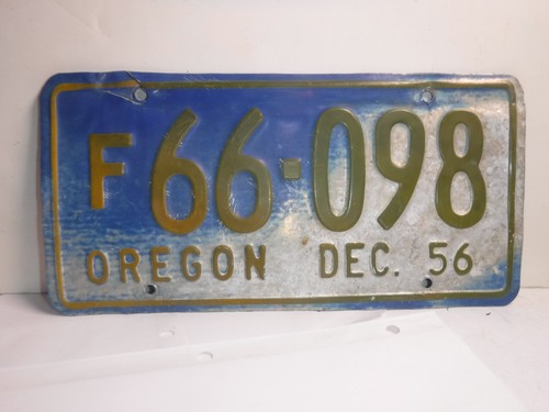 Oregon 1956 license - license, plate