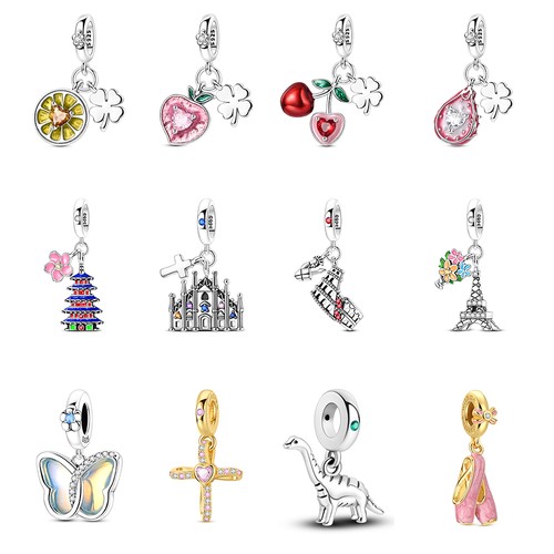 European 925 silver diy charm - silver,