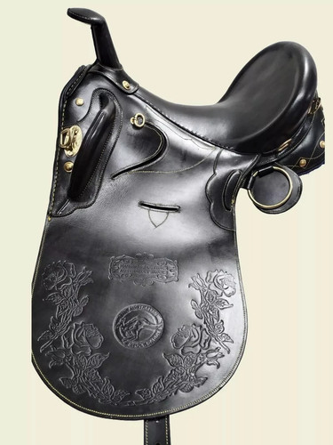 Leather horse tack saddle - leather, with
