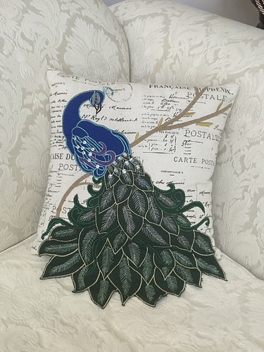 Peacock throw pillow - throw,