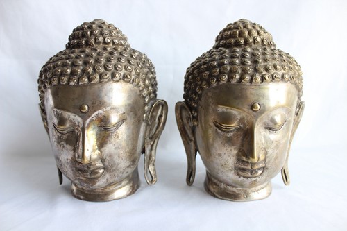 Pair vintage brass buddha - of,