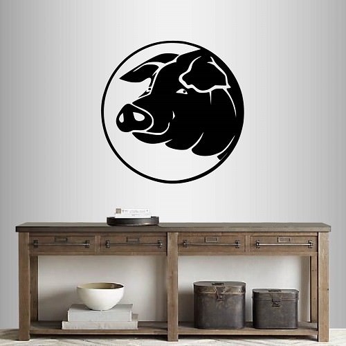 Vinyl decal logo pig head - vinyl,