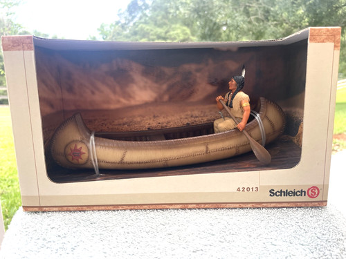 Schleich canoe with indian - schleich,