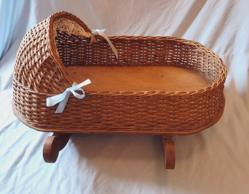Vtg wicker doll - wicker,