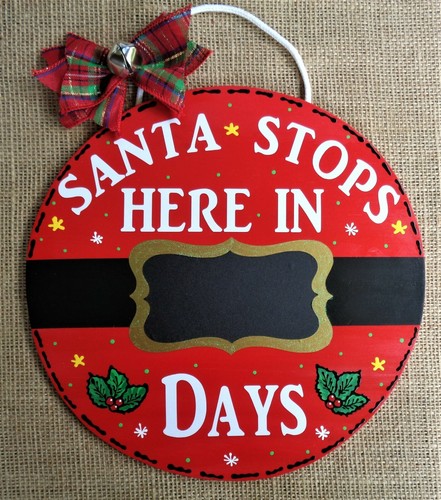 Santa advent chalkboard - santa,
