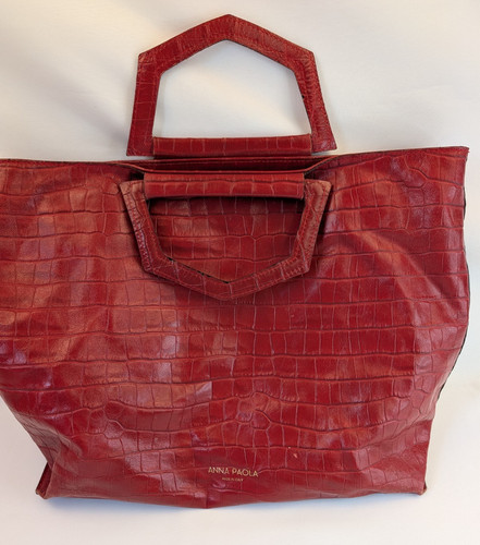 Anna paola red satchel top - red,