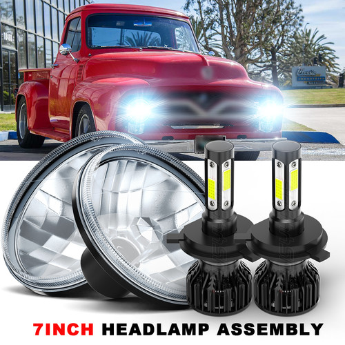 Pair led headlights hi - led, hi/lo