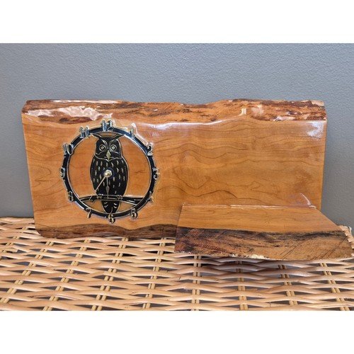 Vintage live edge wood owl - wood,